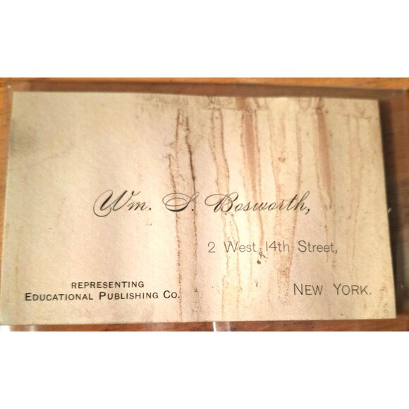 Victorian Era Business Card William S Bosworth Educational Publishing Co New Yor - Picture 1 of 2